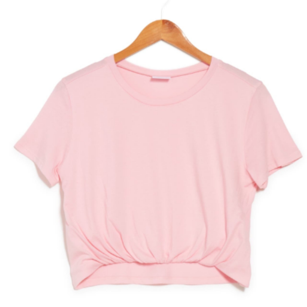 Twist-Front Cropped T-Shirt.